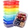 Youngever 8 Pack Bento Lunch Box Meal Prep Containers Reusable Plastic Divided Food Storage Container Boxes 3Compartment