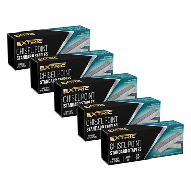 Staples 5 Pack  25000 Staples Standard  Heavy Duty Chisel Point Standard Staples 14 Inch Staple  Standard Staples for Stapler Jam Free Office Staples for Standard Stapler