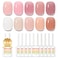 OPUIU Milky White Nude Pink Red Glitter Jelly Gel Nail Polish Set 10 Bottles Summer Sheer Transparent Gel Polish Set UV LED Soak Off Nail Gel