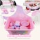 Tea Party Set for Little Girl Kitchen Pretend Tea Toy Set Play Food Toy for Kids 54 PCS with Cookies Ice Cream Toy Chef Hat and Pink Apron for for KidsToddler Toy Gift