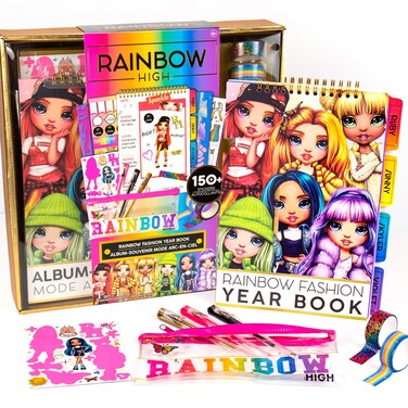 Rainbow High Makeup Artist Studio by Horizon Group USA Create Makeup Looks Characters Includes SpiralBound Beauty Book Play Makeup Cosmetic Brush Stickers Crayons Gems  More Multi