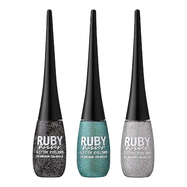 Ruby Kisses IBling Liquid Eyeliner 3 PACK Glitz N BlackGlitz N GreenDisco Ball