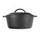 COMMERCIAL CHEF 5 Quart Cast Iron Dutch Oven with Dome Lid  Handles Preseasoned