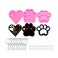 AMZTOART 3pc Glossy Resin Silicone Paw Print Molds DIY Making Keychain Heart with Paw Cutout Epoxy Mold with 10PC Key RingDY0129DY0292DY0404
