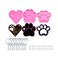 AMZTOART 3pc Glossy Resin Silicone Paw Print Molds DIY Making Keychain Heart with Paw Cutout Epoxy Mold with 10PC Key RingDY0129DY0292DY0404