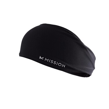 Mission Cooling Tapered Headband Black  Lightweight  Breathable  Cools Up to 2 Hours  UPF 50 Sun Protection  Machine Washable