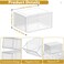 Thicken  Sturdy Clear Shoe Storage Organizer with Magnetic Door Stackable Boxes for Closet Foldable SpaceSaving Shoe Rack for Sneaker Boot Container Plastic Shoe Cabinet Shoe Box 6 Pack White