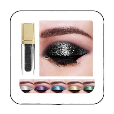 Kilshye Glitter Liquid Eyeshadow Shimmer Eye Shadow Metallic Eyeshadows High Pigment Eyes Shadow Long Lasting Waterproof Eyes Liquid Makeup for Women and Girls Pack of 1 G Black 12