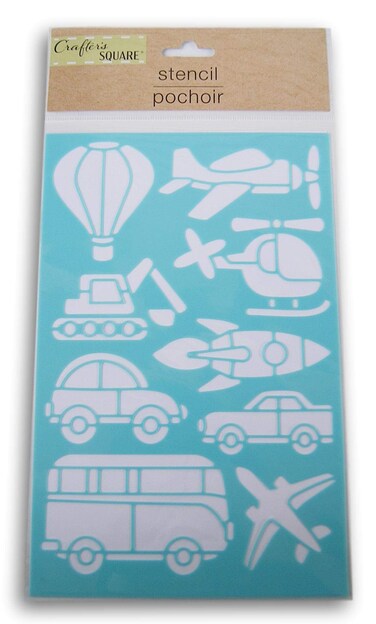 Transportation Cars and Planes Stencil  6 x 9 Inches