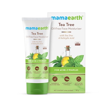 MAMAEARTH Tea Tree OilFree Face Moisturizer with Salicylic Acid  Helps Reduce Acne  Pimples  Controls Sebum  Oil  Gives Long Lasting Hydration without Clogging Pores  271 Fl Oz80ml