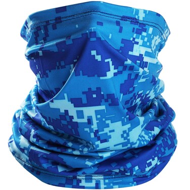 Ligart Face Scarf MaskBreathable BandanaNeck GaiterSun UV Protection Camouflage Blue