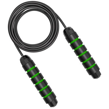 Ytnqd Jump Rope AngleFree Ball Bearing Fast Rope Skipping Adjustable Memory Foam Anti Skid Handle Skipping Rope New Fitness Speed Rope for Men and Women Suitable for Aerobic Exercise Black Green