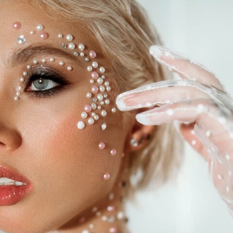 TuNan 1730pcs Clear Rhinestones  Pearl Stickers Self Adhesive Crystal Stickers Diamond Stickers Bling for Face Beauty Makeup Nail Art Cell Phone DIY Crafts