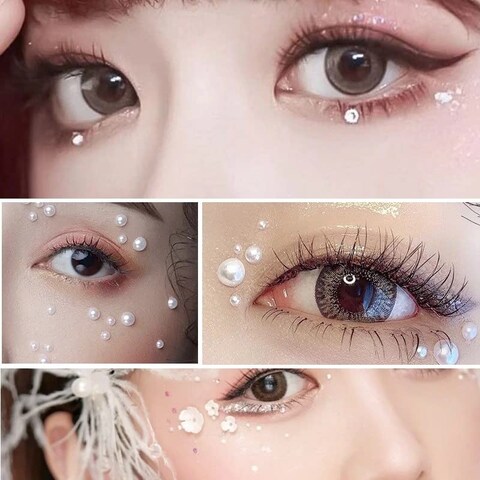 TuNan 1730pcs Clear Rhinestones  Pearl Stickers Self Adhesive Crystal Stickers Diamond Stickers Bling for Face Beauty Makeup Nail Art Cell Phone DIY Crafts