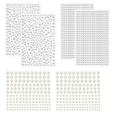 TuNan 1730pcs Clear Rhinestones  Pearl Stickers Self Adhesive Crystal Stickers Diamond Stickers Bling for Face Beauty Makeup Nail Art Cell Phone DIY Crafts