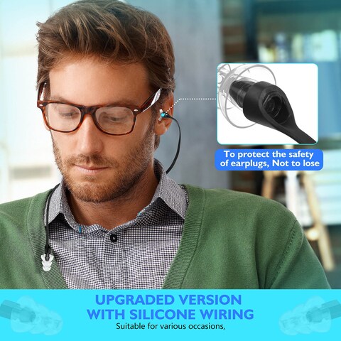 High Fidelity Earplugs  Comfortable Reusable Silicone Ear Plugs with Cord for Snoring Shooting Range Concerts Travel 30db Noise Canceling Protects Hearing for Men  Women Stylish Black
