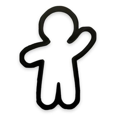 Waving Gingerbread Man Cookie Cutter with Easy to Push Design 4 inch