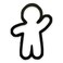 Waving Gingerbread Man Cookie Cutter with Easy to Push Design 4 inch