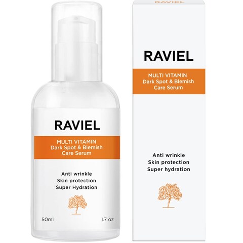 RAVIEL Multi Vitamin Dark Spot  Blemish Care Face Serum for All Skin Types Dry Sensitive Dark Spot Remover 7 Hyaluronic Acid Snail Mucin Anti Aging Deep Hydrating 169 oz x 1