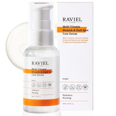 RAVIEL Multi Vitamin Dark Spot  Blemish Care Face Serum for All Skin Types Dry Sensitive Dark Spot Remover 7 Hyaluronic Acid Snail Mucin Anti Aging Deep Hydrating 169 oz x 1