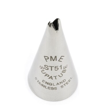 PME Stainless Steel Medium Leaf Supatube Decorating Tip  51 Silver Standard