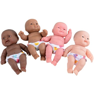 Constructive Playthings Huggable MultiCultural Baby Dolls for Kids Set of 4