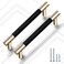 Guoharda 12 Pack 5 Inch 128 mm Knurled Cabinet Handles Cabinet Pulls Aluminum Handles Pulls Gold and Black Oxidation Finish with Diamond Pattern 6 Length 5 Hole Center