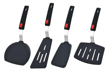 Silicone Spatula Turner 4Pack Spatulas 600F Heat Resistant Set for Nonstick Cookware Kitchen Cooking Utensils BPA Free Rubber Egg Crepe PancakeBurgerFish