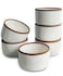 Mora Ceramic Ramekins  4oz Set of 6  Small Oven Safe Baking DishesCups  For Personal Pudding Creme Brulee Souffle Serving Dip Custard Ice Cream  Single Mini Bowls  Vanilla White