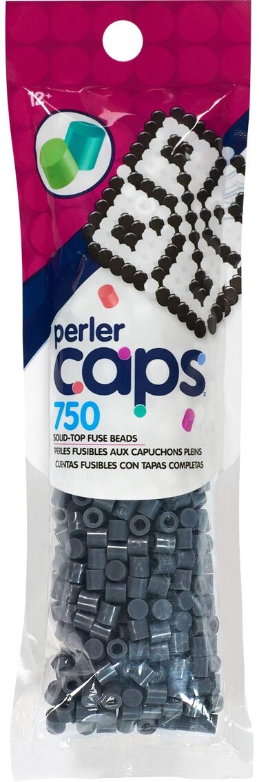 Perler 8016111 SolidTop Cap Fuse Beads 750pcs Dark Gray