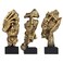 aboxoo 3 Pcs Thinker Statue Silence is Gold Abstract Art Figurine No Hear No See No Speak Modern Home Resin Sculptures Decorative Objects Modern Decor for Creative Room Home Office Study Gold