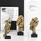 aboxoo 3 Pcs Thinker Statue Silence is Gold Abstract Art Figurine No Hear No See No Speak Modern Home Resin Sculptures Decorative Objects Modern Decor for Creative Room Home Office Study Gold