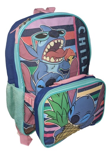 Ruz Stitch 16 Backpack With Detachable Lunch Box BlackBlue