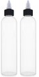 BRIGHTFROM Twist Top Black Applicator Bottles 8 OZ Crystal Clear Squeeze Empty Plastic Bottles BPAFree PET Refillable OpenClose Nozzle  Multi Purpose Pack of 2