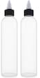 BRIGHTFROM Twist Top Black Applicator Bottles 8 OZ Crystal Clear Squeeze Empty Plastic Bottles BPAFree PET Refillable OpenClose Nozzle  Multi Purpose Pack of 2