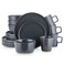 Stone Lain Coupe Stoneware Dinnerware Set Service for 4 Gray Matte