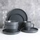 Stone Lain Coupe Stoneware Dinnerware Set Service for 4 Gray Matte