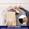 Amber Home 6 Pack Wide Shoulder Wooden Suit Coat Hangers with Non Slip Pants Bar Solid Wood Jacket Clothes Hangers Smooth Finish for Sweater Pants Heavy Clothes Natural 6 Pack