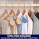 Amber Home 6 Pack Wide Shoulder Wooden Suit Coat Hangers with Non Slip Pants Bar Solid Wood Jacket Clothes Hangers Smooth Finish for Sweater Pants Heavy Clothes Natural 6 Pack