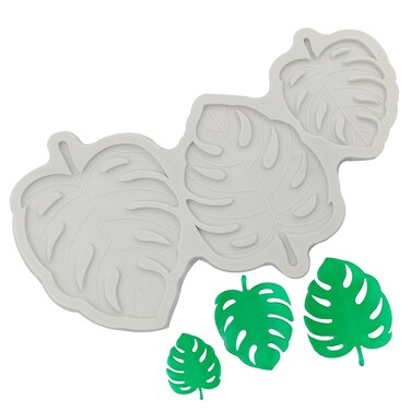 Tropical Leaves Silicone Molds Monstera Leafage Silicone Fondant Mold for Cake Decorating Mold for Cake Candy Chocolate Baking Summer Party Supplies1 Pack