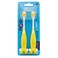 Ooak Kids Toothbrush Tapered VMax Bristles Happy Face 2 Pack  Yellow