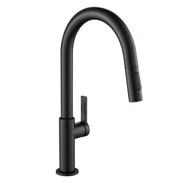 KRAUS Oletto Single Handle Pull Down Kitchen Faucet in Matte Black KPF2820MB