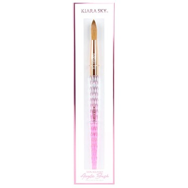 Kiara Sky Pink Crystal Acrylic Nail Brush  Professional Nail Cleaner Tool  Nail Kolinsky Brush for Women  100 Kolinksy Hand Crafted Nail Tools  Long Lasting Nail Cleaning Brush 12