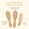 ELLAOLA Natural Bamboo Hair Brush  Comb Set 3 Piece  Cradle Cap Brush Massage Hair Brush Bamboo Comb for Toddlers Newborns  Infants I Baby Registry Gift