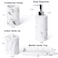 Haturi Bathroom Accessory Set 4 Pcs Marble Look Bathroom Accessories Sets Complete with Soap Dispenser Toothbrush Holder Apothecary Jar Tray Home Apartment Modern Bathroom Decor Vanity Countertop
