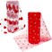 2 Rolls Heart Mesh Tulle Roll Ribbon Valentines Day Netting Roll Tulle Fabric Mesh Ribbon Roll for Valentines Day Wedding Party Decoration Red