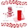 2 Rolls Heart Mesh Tulle Roll Ribbon Valentines Day Netting Roll Tulle Fabric Mesh Ribbon Roll for Valentines Day Wedding Party Decoration Red