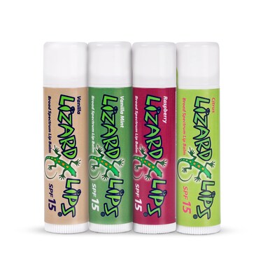 Lizard Lips SPF 15 Lip Balm 4 Flavor Variety