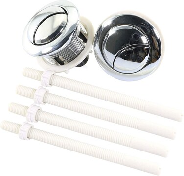 Magicshell Toilet Button 2PCS 38mm Dual Push Toilets Flush Button Toilet Tank Button with Thread Diameter Silver For Water Valve