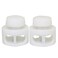 JCBIZ 60pcs Black and White Plastic Spring Cord Locks Round Button Ends Stop Slide Spring Double Hole Cord Fastener Lock for Backpacks Clothes and Suitcases
